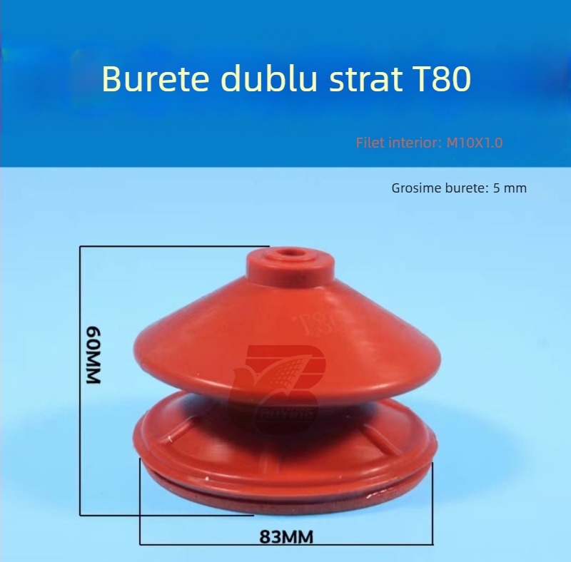 Accesorii pentru brațul robotic: ventuză din burete, cu strat simplu și strat dublu, G35 T20, cu suprafață ondulată, roșu, rezistentă la temperaturi înalte