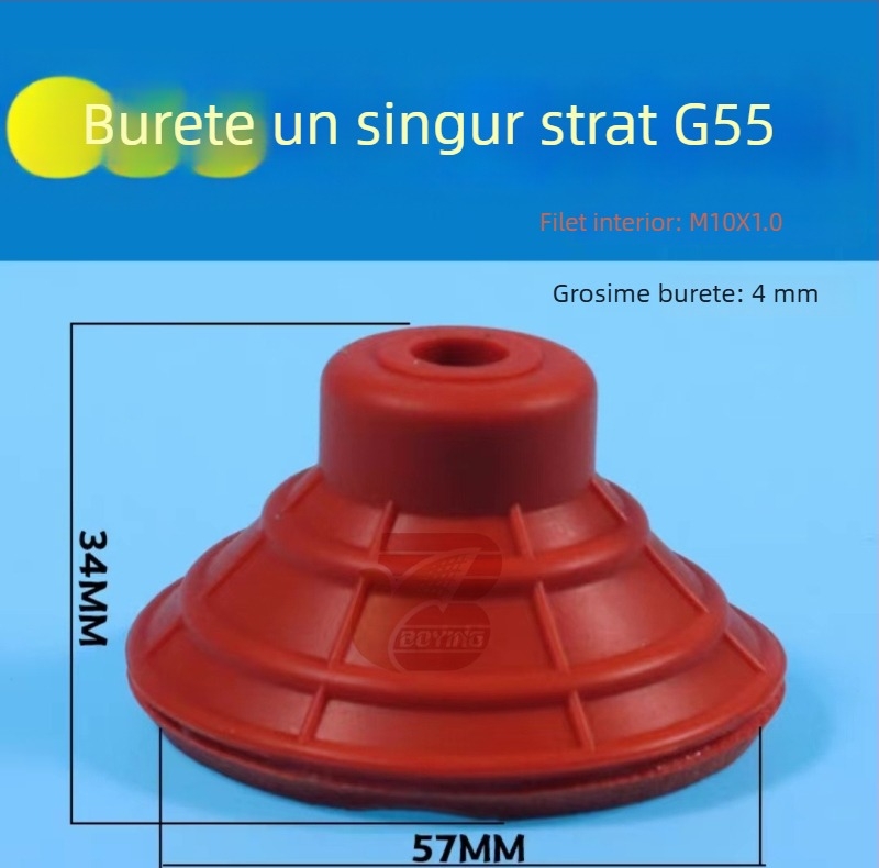 Accesorii pentru brațul robotic: ventuză din burete, cu strat simplu și strat dublu, G35 T20, cu suprafață ondulată, roșu, rezistentă la temperaturi înalte