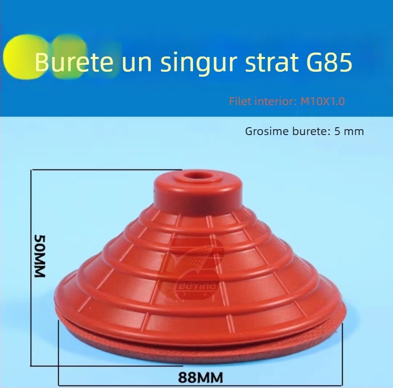 Accesorii pentru brațul robotic: ventuză din burete, cu strat simplu și strat dublu, G35 T20, cu suprafață ondulată, roșu, rezistentă la temperaturi înalte