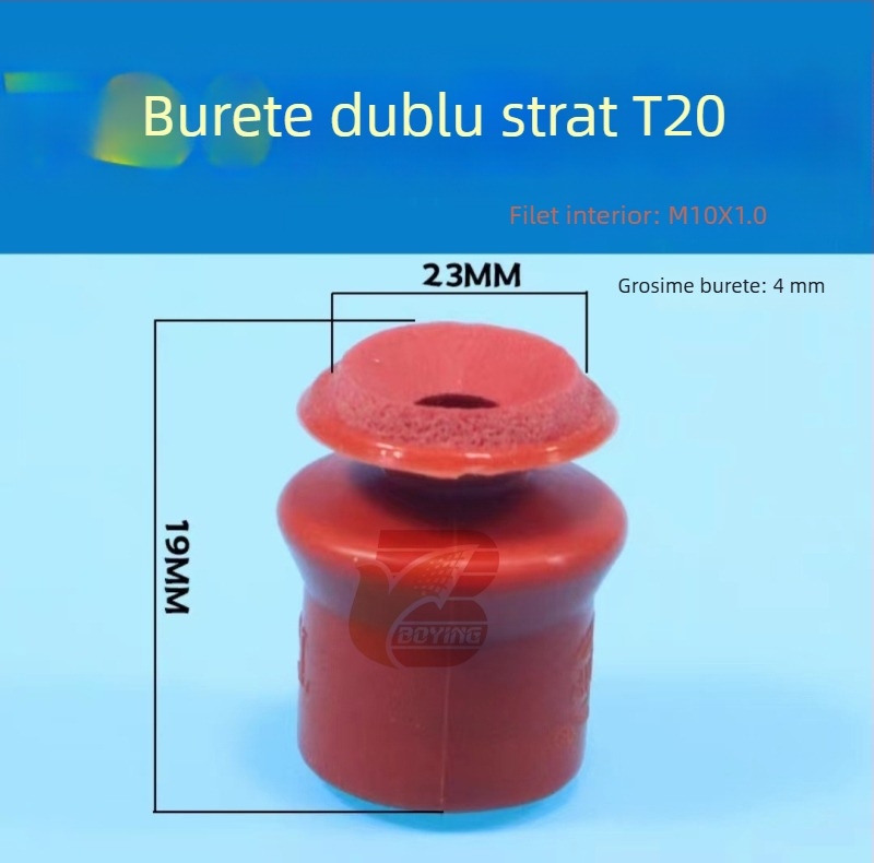 Accesorii pentru brațul robotic: ventuză din burete, cu strat simplu și strat dublu, G35 T20, cu suprafață ondulată, roșu, rezistentă la temperaturi înalte