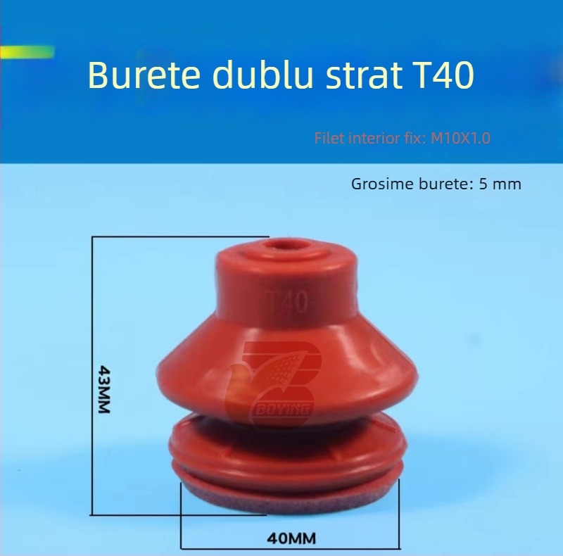 Accesorii pentru brațul robotic: ventuză din burete, cu strat simplu și strat dublu, G35 T20, cu suprafață ondulată, roșu, rezistentă la temperaturi înalte