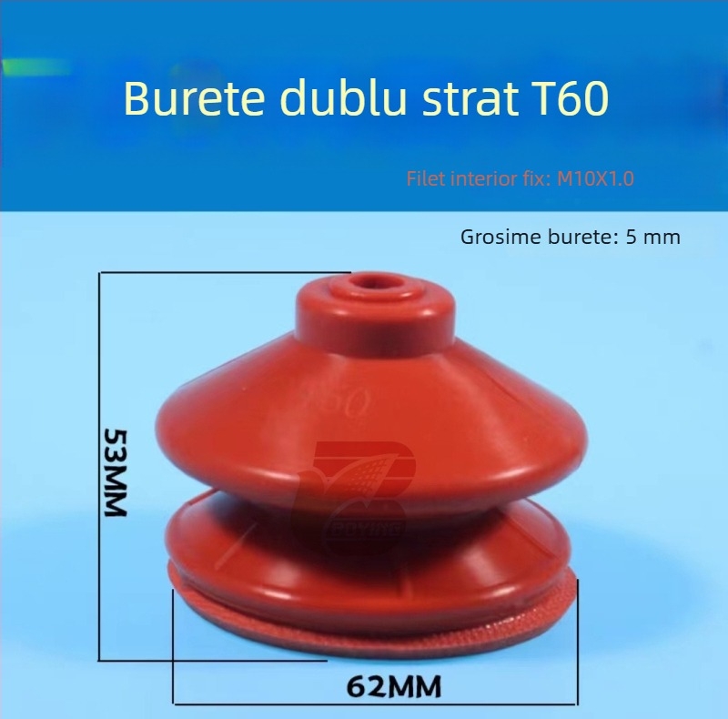 Accesorii pentru brațul robotic: ventuză din burete, cu strat simplu și strat dublu, G35 T20, cu suprafață ondulată, roșu, rezistentă la temperaturi înalte