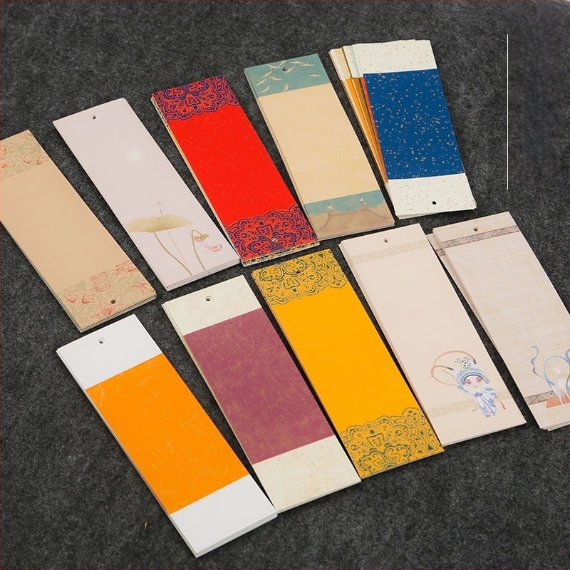 Semn de carte lacuit în stil antic chinezesc — gol, creativ pentru caligrafie manuală, semn de carte pentru elevi, hârtie de orez, material DIY