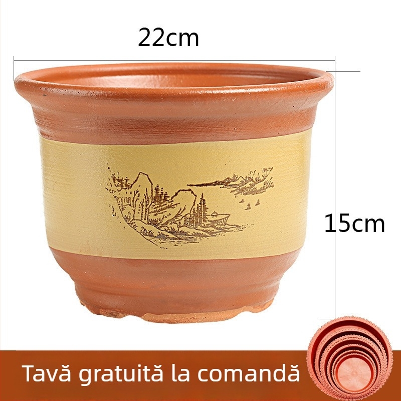 Ghiveci ceramic extra-large pentru plante, respirabil