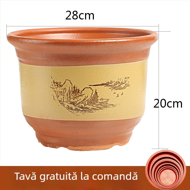 Ghiveci ceramic extra-large pentru plante, respirabil