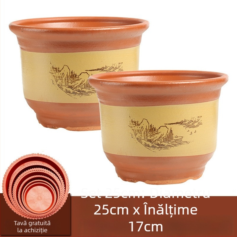 Ghiveci ceramic extra-large pentru plante, respirabil