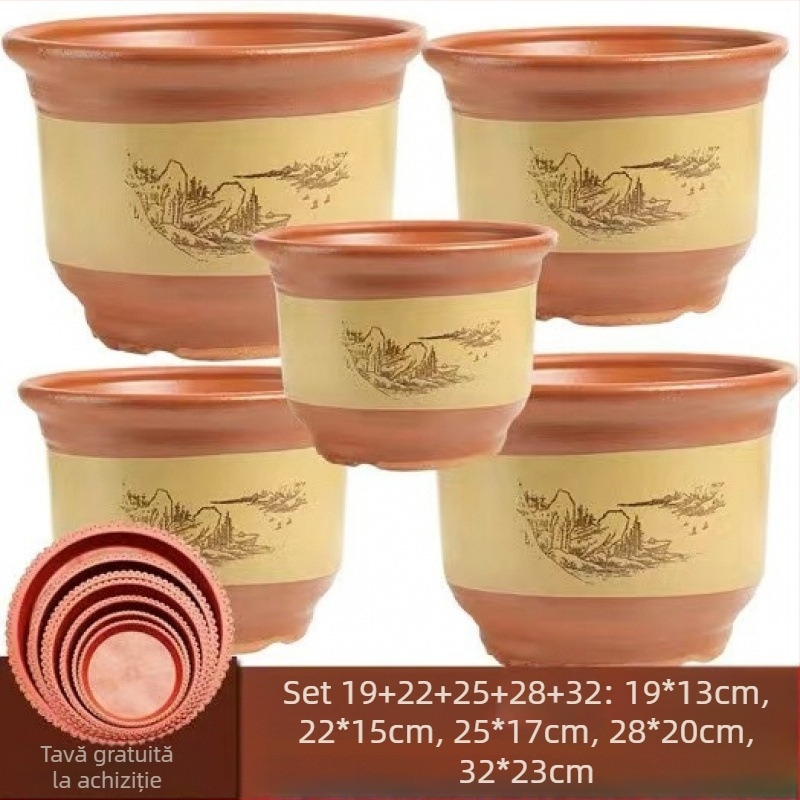 Ghiveci ceramic extra-large pentru plante, respirabil