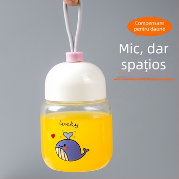 Cupe de sticlă mini, rezistente la temperaturi înalte, compacte, cu capac și pai, ideale pentru lapte, cafea și lapte de soia.