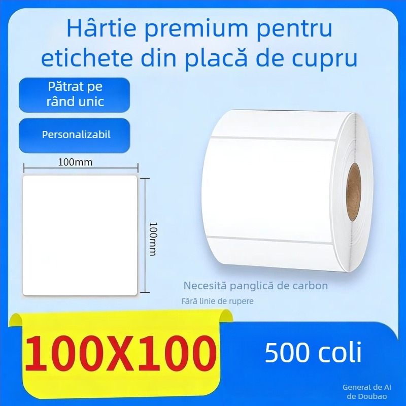 Hârtie pentru transfer termic cu etichete autocolante, etichetă cu informații despre produs și cod de bare, 70×50 mm