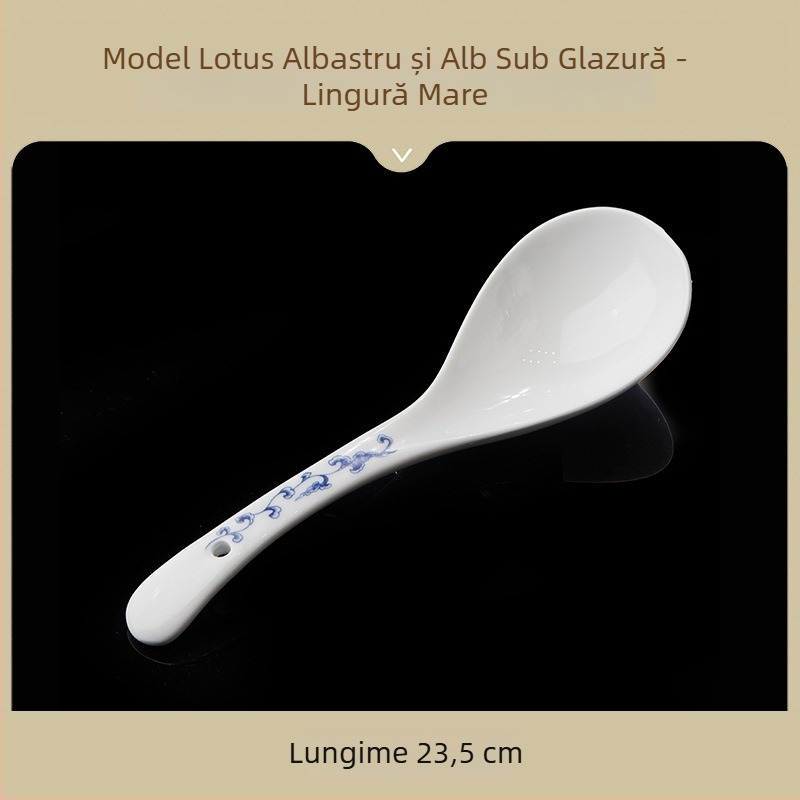 Bol ceramic pentru orez, stil național, porțelan albastru și alb, veselă ceramică elegantă
