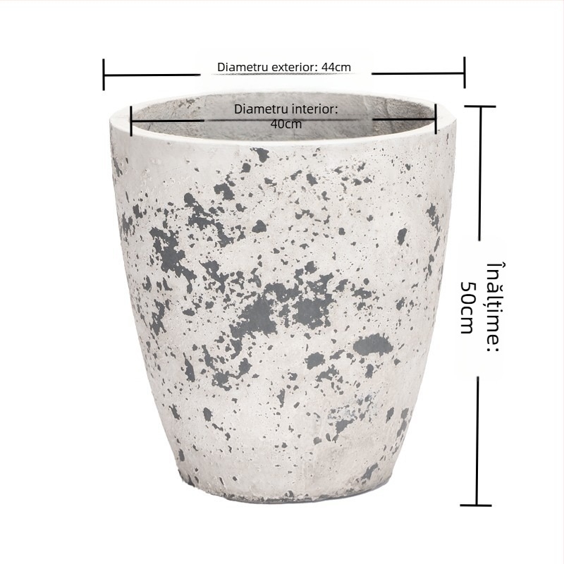 Ghiveci din lut de magneziu în stil artă modernă european-americană, pentru sufragerie, pentru interior și exterior, ghiveci de podea, extra-large, pentru plante verzi