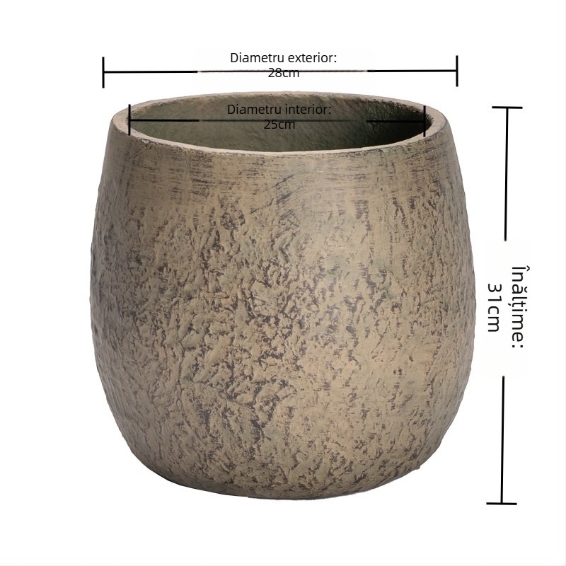 Ghiveci din lut de magneziu în stil artă modernă european-americană, pentru sufragerie, pentru interior și exterior, ghiveci de podea, extra-large, pentru plante verzi