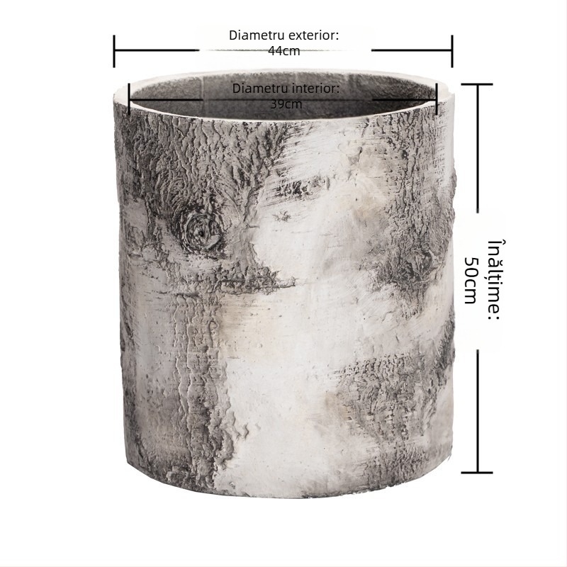 Ghiveci din lut de magneziu în stil artă modernă european-americană, pentru sufragerie, pentru interior și exterior, ghiveci de podea, extra-large, pentru plante verzi