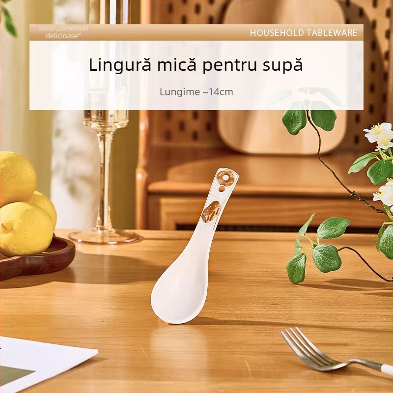 Set farfurii și boluri cu glazură sub-glazură pentru uz casnic, 2025, porțelan compatibil microundelor, farfurii și boluri îngroșate, ideale pentru deserturi