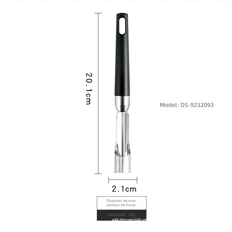 Set de ustensile de bucătărie din oțel inoxidabil 304, cu mânere din plastic: tăietor de pepene, deschizător de sticle și cuțit pentru fructe