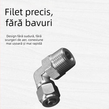 304 oțel inoxidabil, fiting pneumatic cu răsucire rapidă PL8-01, cu piuliță de blocare, unghi drept cu filet exterior, cot pneumatic rotativ universal 6-1