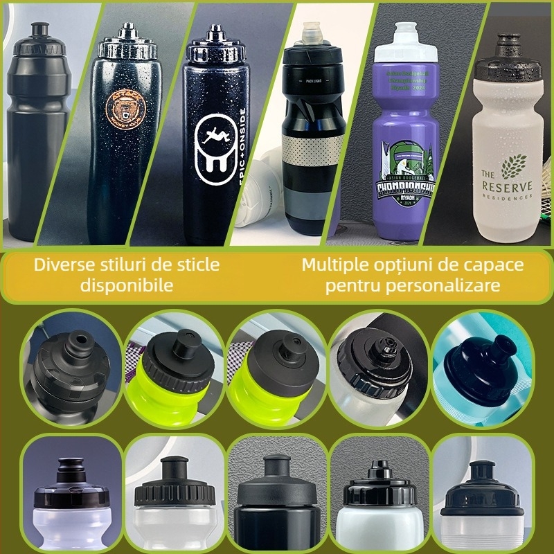 Sticlă de apă pentru bicicletă din plastic PP, cu pai, pentru călătorii de vară, cu logo imprimat, personalizabilă