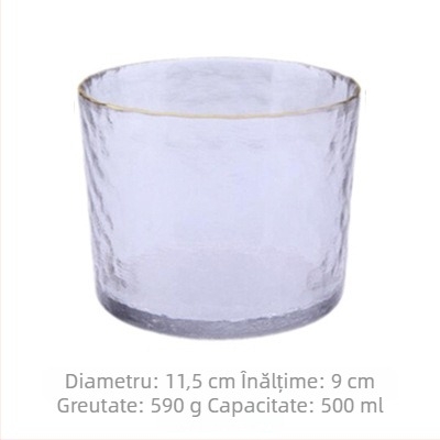 Pahar din sticlă ciocănită, în stil japonez, pentru sake și vinuri — pahar mic pentru vin de orez, vin de prune și vinuri de fructe