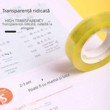 Bandă transparentă subțire pentru papetărie, utilizare în școală, corecții la birou și ambalare în florărie