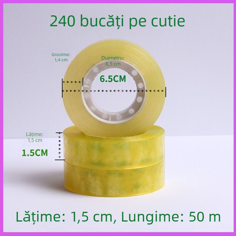 Bandă transparentă subțire pentru papetărie, utilizare în școală, corecții la birou și ambalare în florărie
