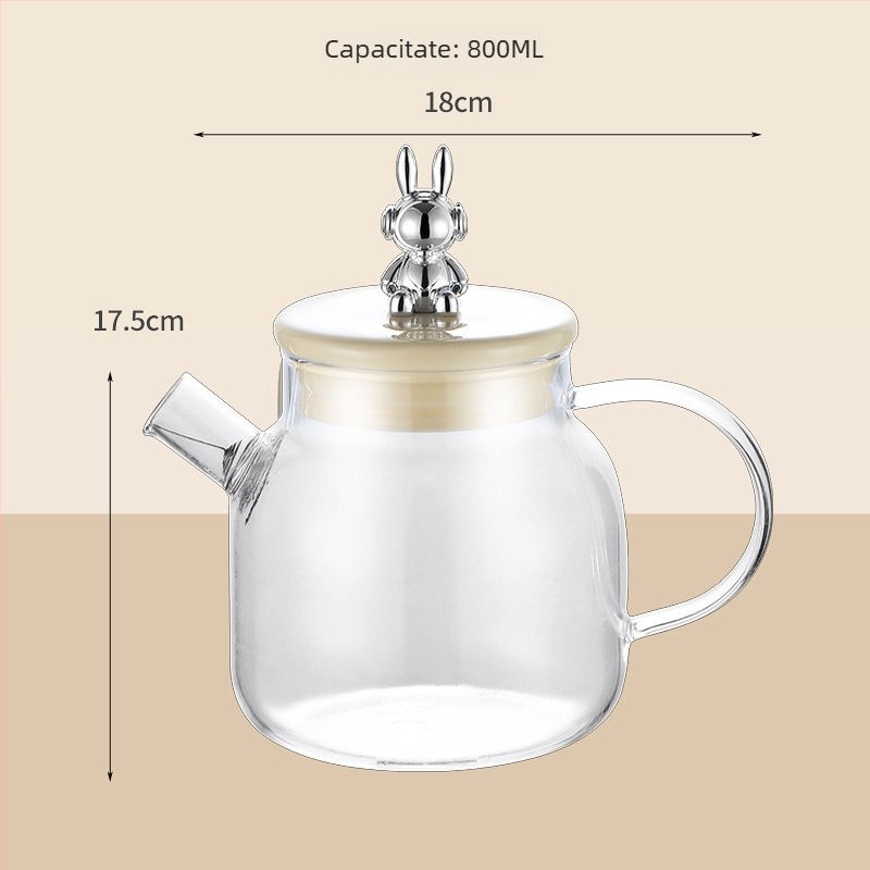 Oală de wellness din sticlă pentru birou, ceainic electric multifuncțional cu control inteligent al temperaturii, capacitate 1 L, 220 V, 300–350 W
