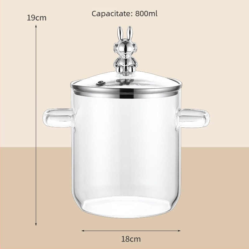 Oală de wellness din sticlă pentru birou, ceainic electric multifuncțional cu control inteligent al temperaturii, capacitate 1 L, 220 V, 300–350 W
