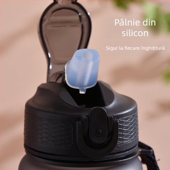 Ronya sticlă de sport cu pai, capac gradient, 1 L, pentru drumeții în aer liber