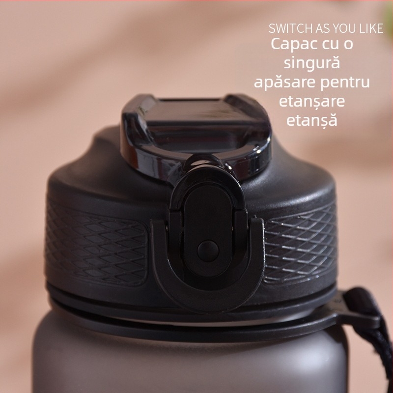 Ronya sticlă de sport cu pai, capac gradient, 1 L, pentru drumeții în aer liber