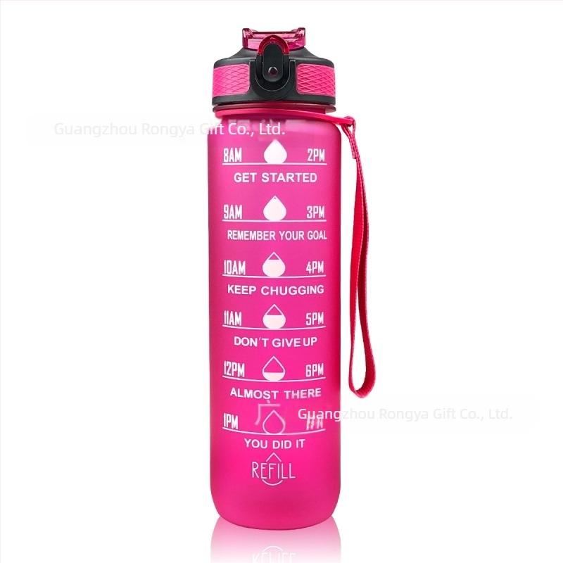 Ronya sticlă de sport cu pai, capac gradient, 1 L, pentru drumeții în aer liber
