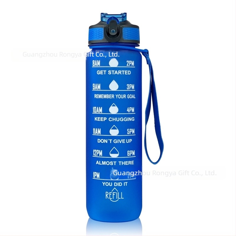 Ronya sticlă de sport cu pai, capac gradient, 1 L, pentru drumeții în aer liber