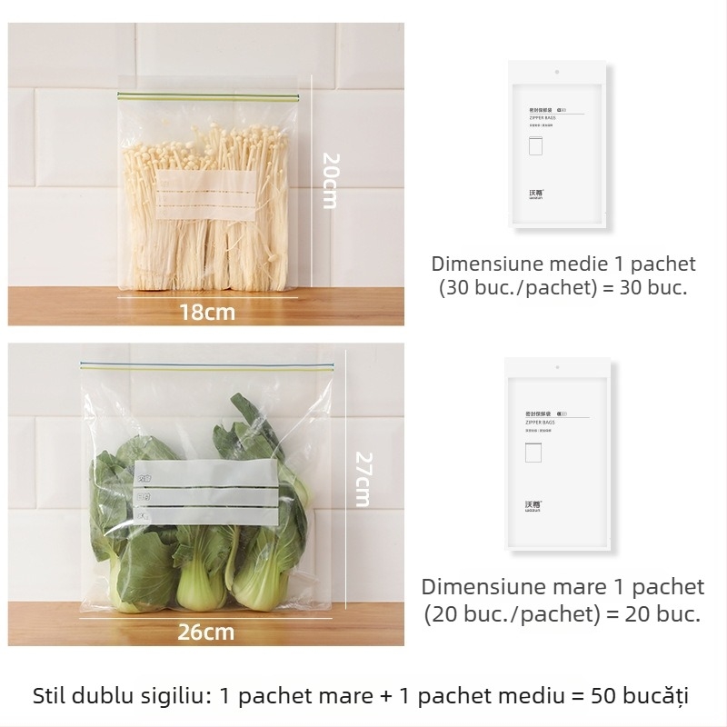 Pungi sigilate de congelator pentru găluște și legume
