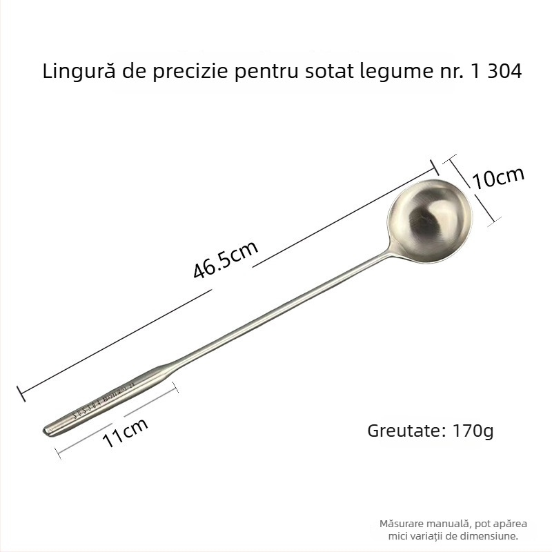 Lingură de supă din oțel inoxidabil cu mâner lung, pentru uz casnic, potrivită pentru supă, hot pot și terci, capacitate mare, design elegant