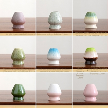 Suport ceramic pentru chasen de matcha, stil japonez, glazură retro, accesoriu pentru ceremonia ceaiului