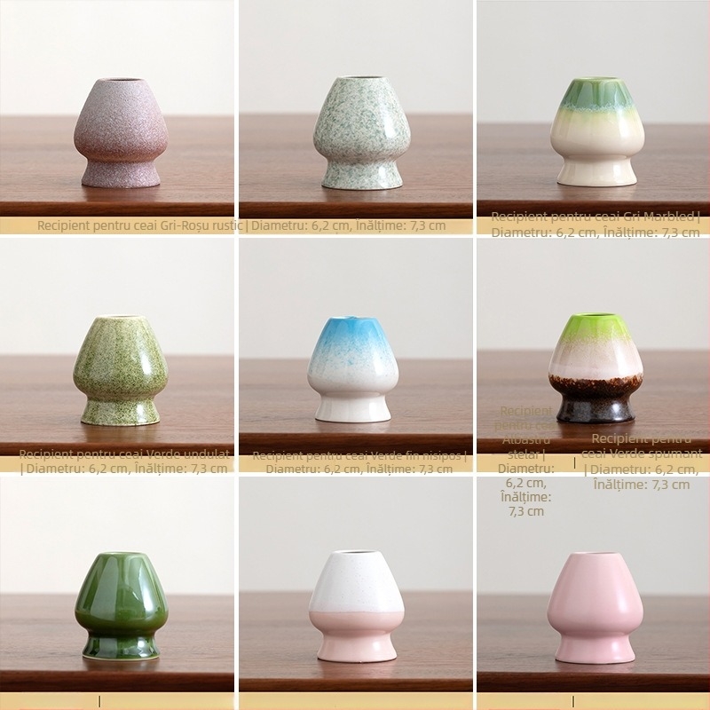 Suport ceramic pentru chasen de matcha, stil japonez, glazură retro, accesoriu pentru ceremonia ceaiului