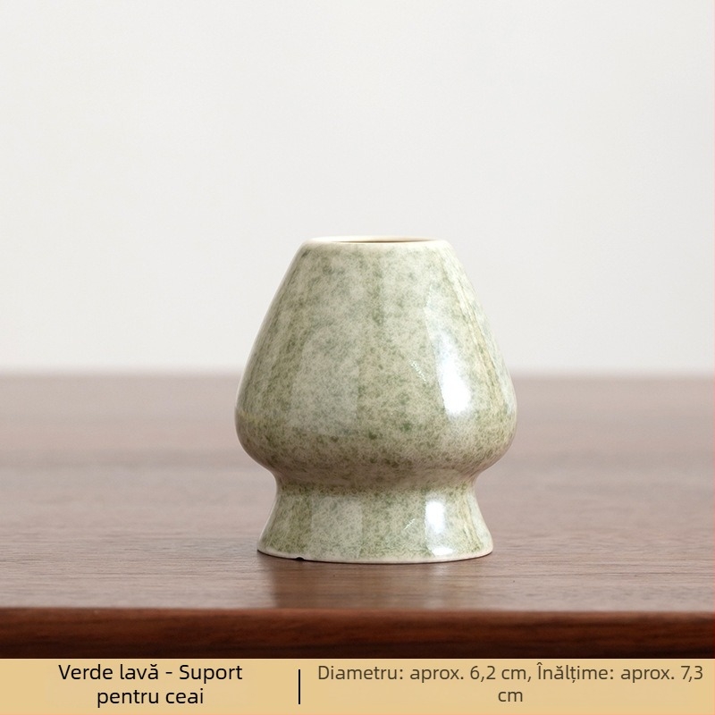 Suport ceramic pentru chasen de matcha, stil japonez, glazură retro, accesoriu pentru ceremonia ceaiului