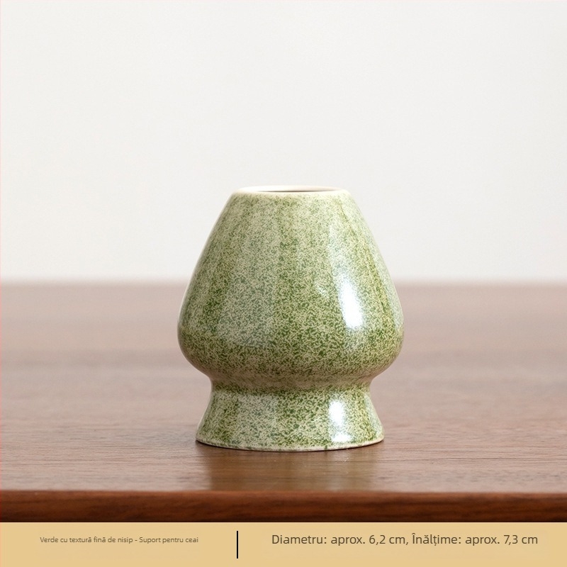 Suport ceramic pentru chasen de matcha, stil japonez, glazură retro, accesoriu pentru ceremonia ceaiului