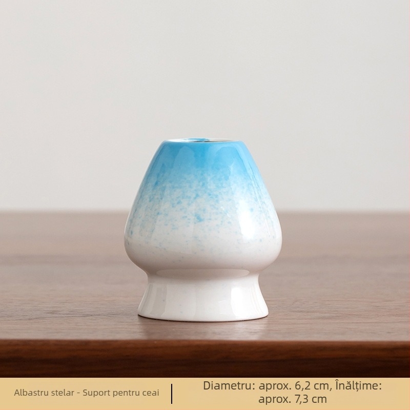 Suport ceramic pentru chasen de matcha, stil japonez, glazură retro, accesoriu pentru ceremonia ceaiului