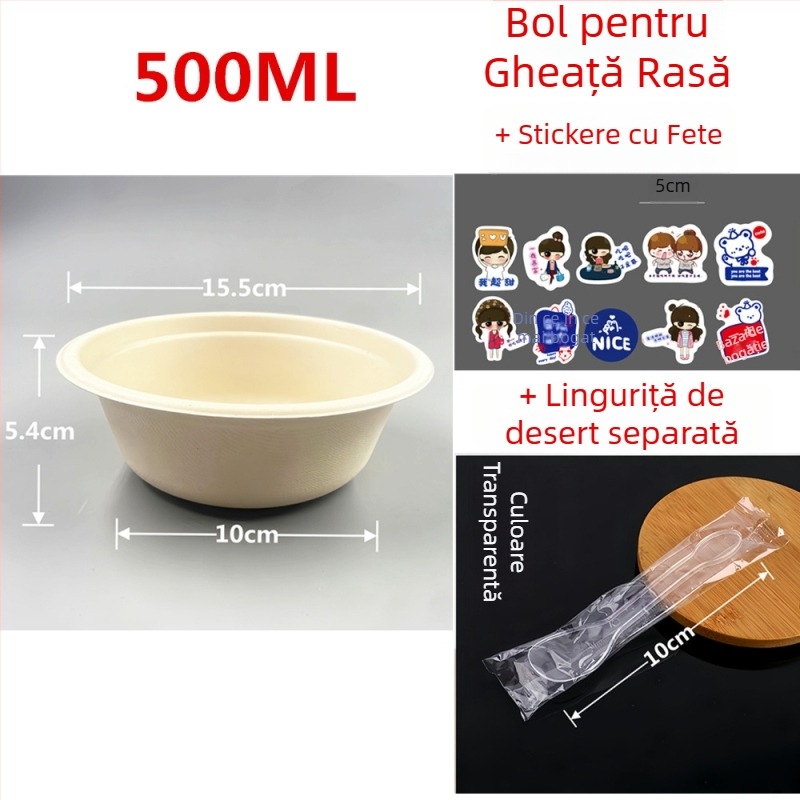 Cupa circulară biodegradabilă din pulpă de hârtie pentru deserturi cu gheață rasă, pastă taro