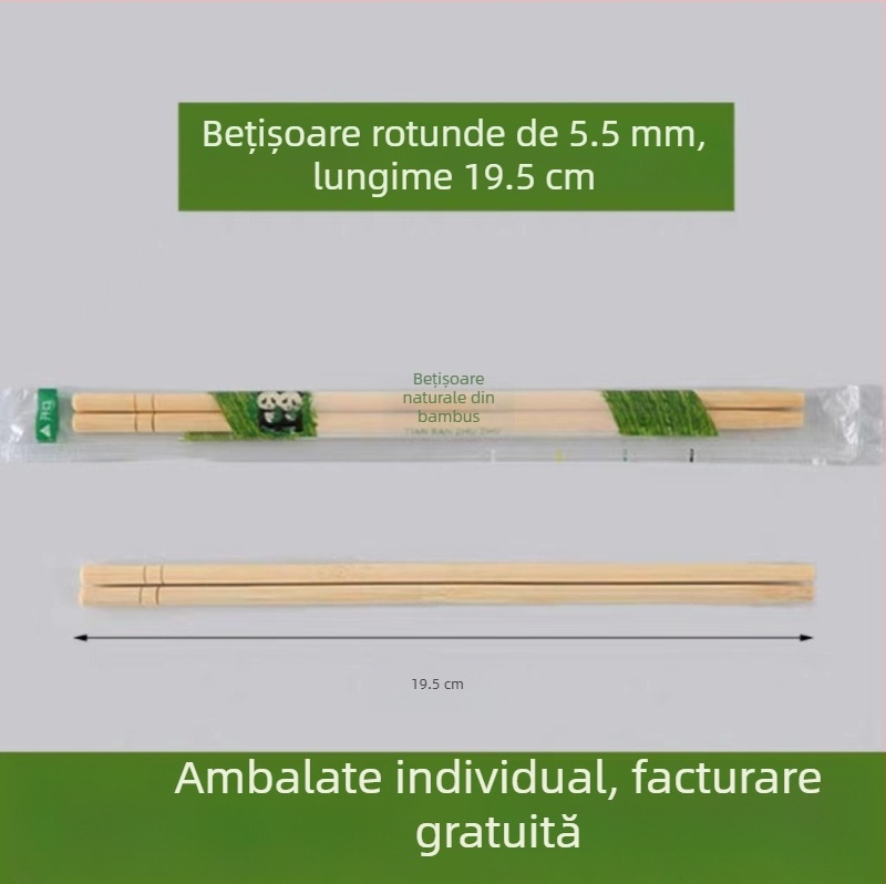Set din bețișoare din bambus cu tacâmuri patru în unu într-o husă, compatibil cu cuptorul cu microunde