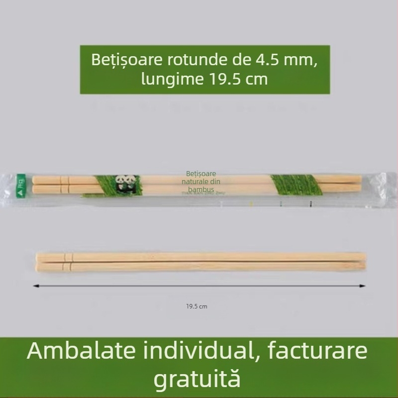 Set din bețișoare din bambus cu tacâmuri patru în unu într-o husă, compatibil cu cuptorul cu microunde