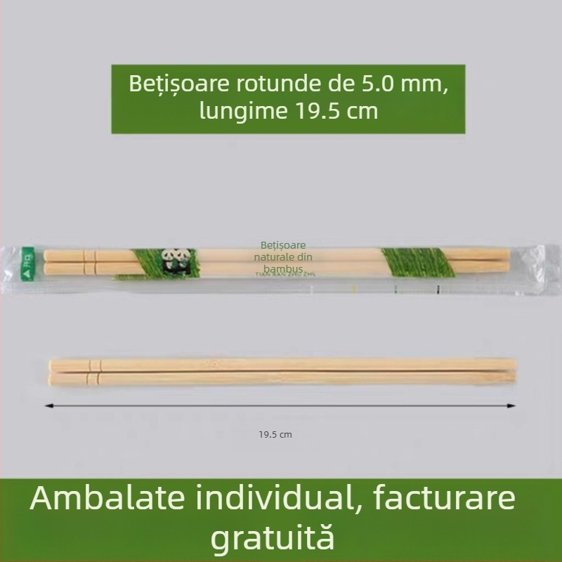 Set din bețișoare din bambus cu tacâmuri patru în unu într-o husă, compatibil cu cuptorul cu microunde