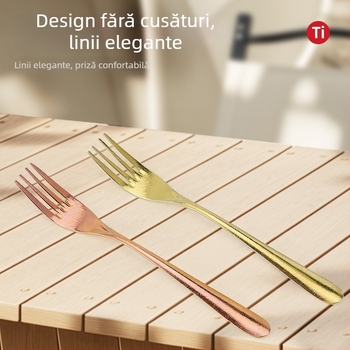 Stil nordic: furculițe pentru desert din titan pur – set colorat, antibacterian