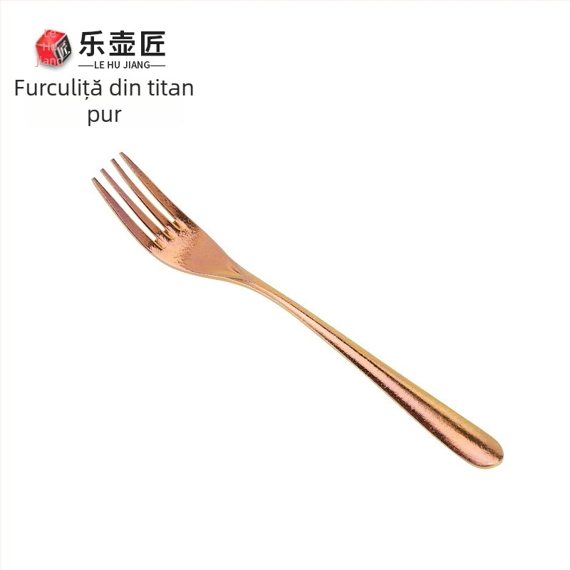 Stil nordic: furculițe pentru desert din titan pur – set colorat, antibacterian