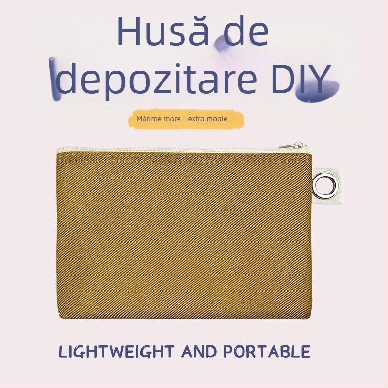 Geantă din pânză cu fermoar pentru depozitare, husă DIY goală pentru pixuri și cosmetice