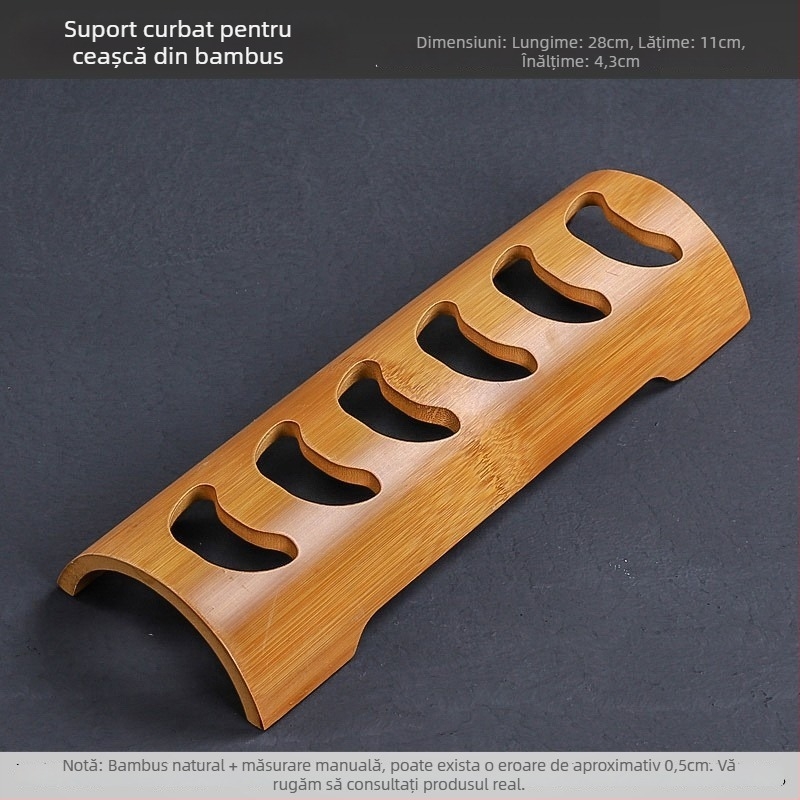 Suport pentru ceai din abanos, lemn de trandafir și bambus, accesoriu pentru ceremonia ceaiului, suport Pu'er, design modern minimalist