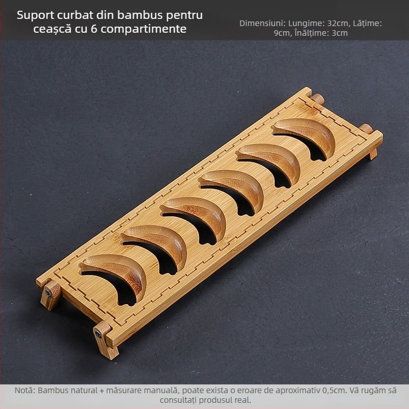 Suport pentru ceai din abanos, lemn de trandafir și bambus, accesoriu pentru ceremonia ceaiului, suport Pu'er, design modern minimalist