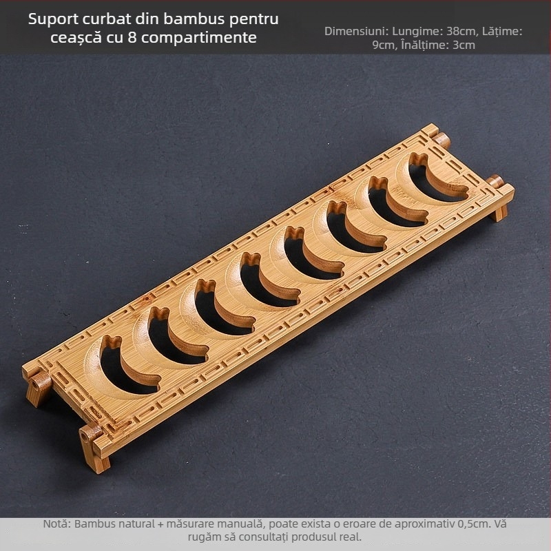 Suport pentru ceai din abanos, lemn de trandafir și bambus, accesoriu pentru ceremonia ceaiului, suport Pu'er, design modern minimalist