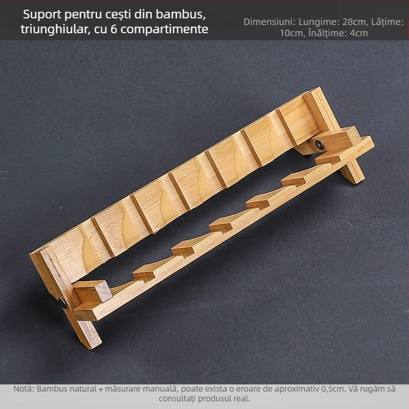 Suport pentru ceai din abanos, lemn de trandafir și bambus, accesoriu pentru ceremonia ceaiului, suport Pu'er, design modern minimalist