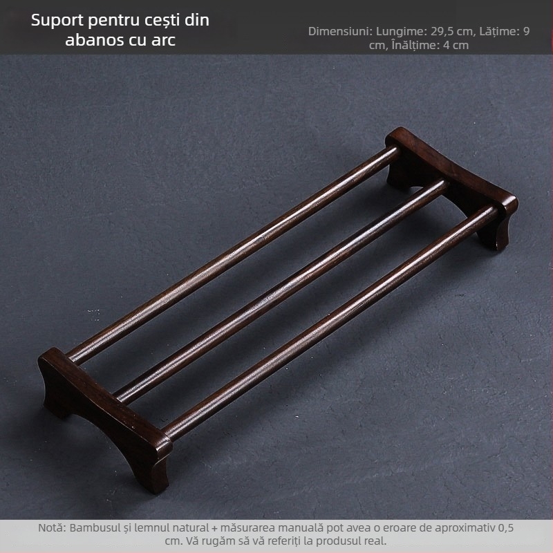 Suport pentru ceai din abanos, lemn de trandafir și bambus, accesoriu pentru ceremonia ceaiului, suport Pu'er, design modern minimalist