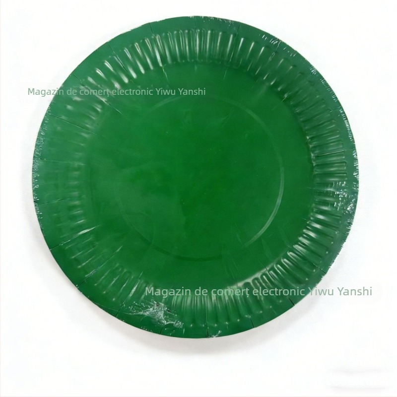 Farfurii de hârtie de unică folosință, albe cu modele colorate, pentru petreceri pentru copii DIY, 7 inchi și 9 inchi (ambalare de 10)